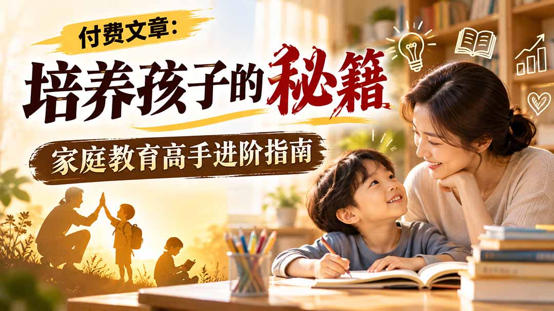 付费文章：培养孩子的秘籍，家庭教育高手进阶指南-超级会员网
