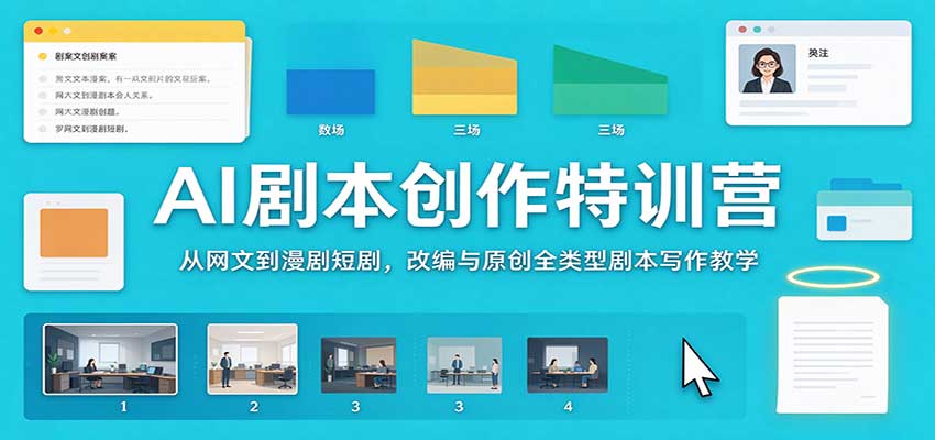AI剧本创作特训营：从网文到漫剧短剧，改编与原创全类型剧本写作教学-超级会员网