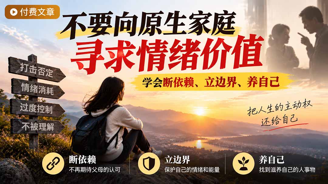 付费文章：不要向原生家庭寻求情绪价值，学会断依赖、立边界、养自己-超级会员网