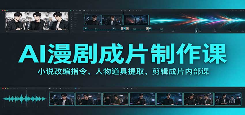 AI漫剧成片制作课：小说改编指令、人物道具提取，剪辑成片全流程-超级会员网