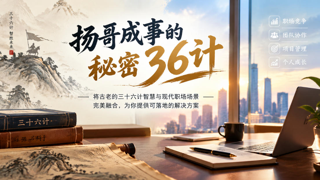扬哥成事的秘密36计，将古老的三十六计智慧与现代职场场景完美融合，为你提供可落地的解决方案-超级会员网