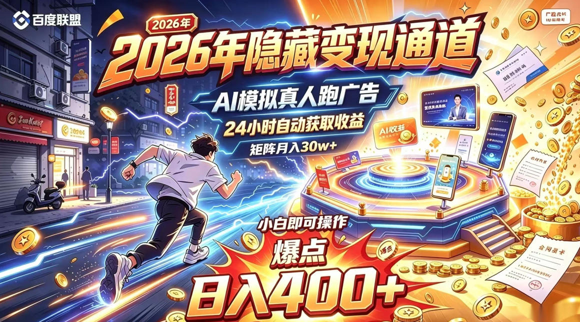 2026年别死磕自媒体,隐藏变现通道,AI模拟真人自动跑广告,小白即可操作,日入400+,矩阵月入可达到30w+【揭秘】-超级会员网