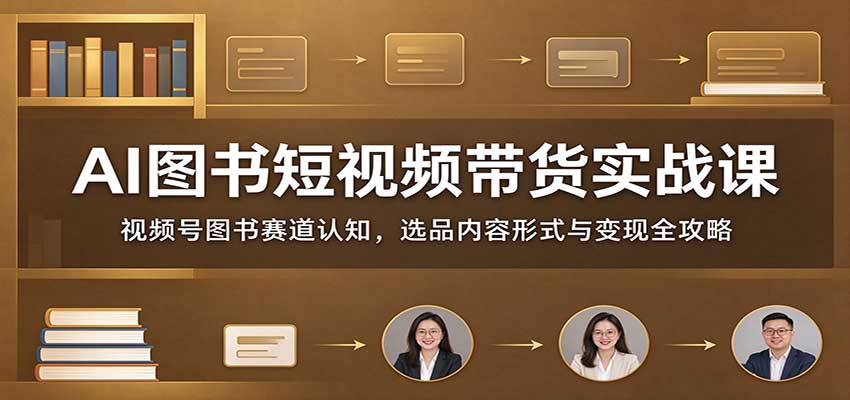 AI图书短视频带货实战课：视频号图书赛道认知，选品内容形式与变现全攻略-超级会员网