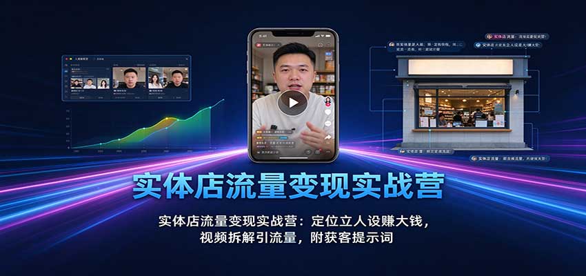 实体店流量变现实战营：定位立人设赚大钱，视频拆解引流量，附获客提示词-超级会员网