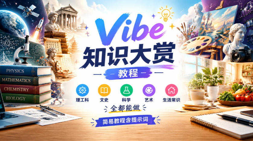 Vibe知识大赏教程，理工科、文史、科学、艺术、生活常识全都能做，简易教程含提示词(更新1025)-超级会员网