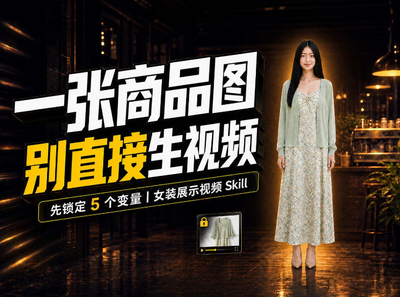 女装AI视频总翻车？问题不在提示词，女装展示视频Skill先锁定5个变量！-超级会员网