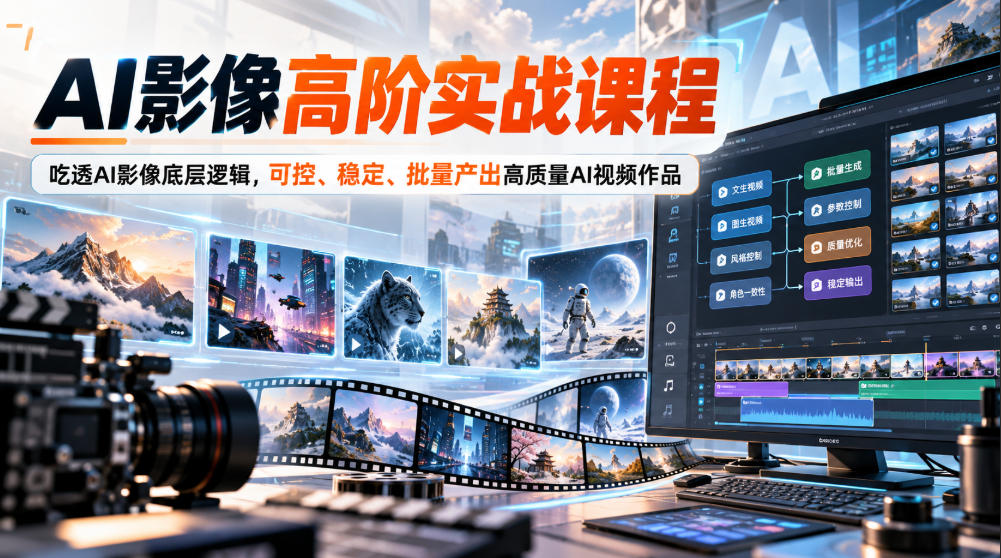 AI影像高阶实战课程，吃透AI影像底层逻辑，可控、稳定、批量产出高质量AI视频作品-超级会员网