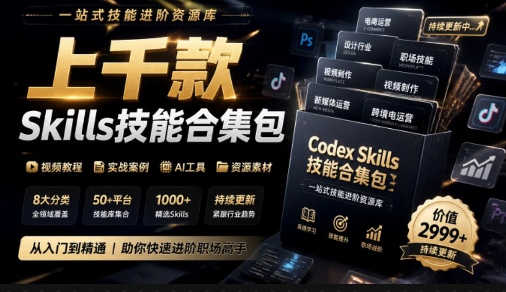 真值得收藏了，这次！上千款AI Skills技能直接被人打包好了，给AI工具备下了一整间技能商店-超级会员网