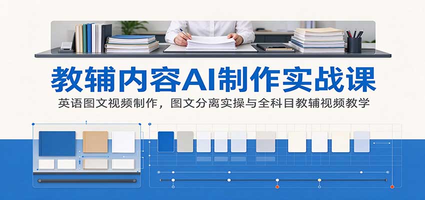 AI制作教辅内容实战课：英语图文视频制作，图文分离实操与全科目教辅视频教学-超级会员网