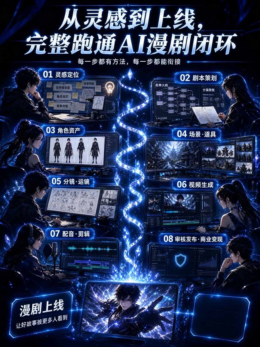 图片[2]-【无水印】2026AI漫剧创作与商业变现掘金营：打通选题→AI编剧→角色场景→自动分镜→视频生成→剪辑发布→运营变现-超级会员网