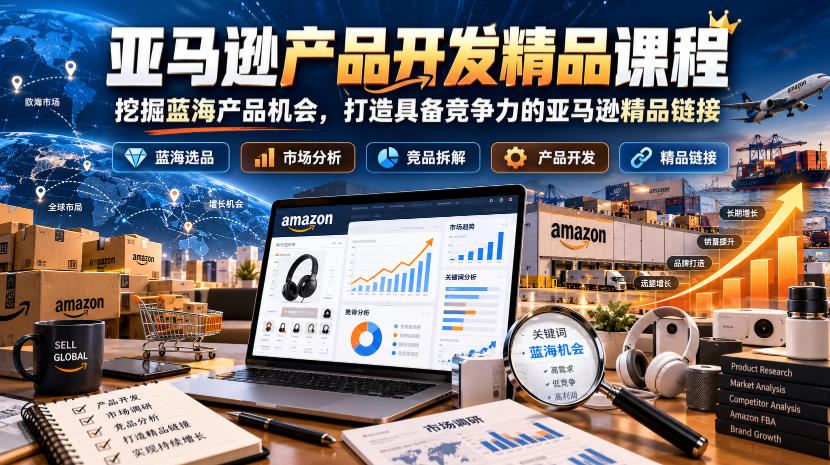 亚马逊产品开发精品课程，挖掘蓝海产品机会，打造具备竞争力的亚马逊精品链接-超级会员网