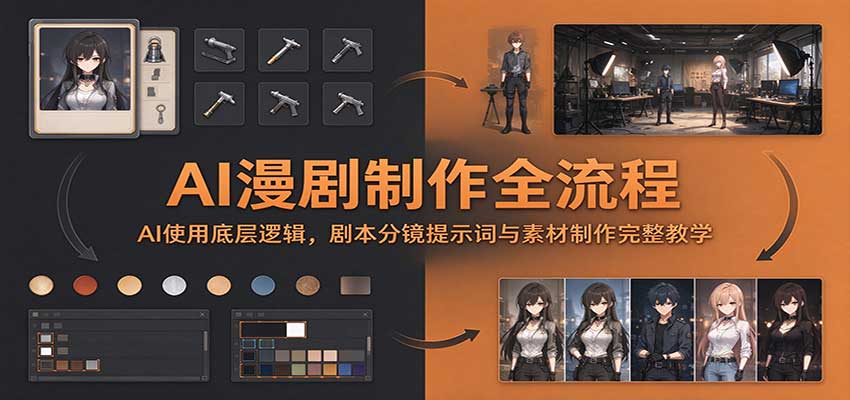 AI漫剧制作全流程：AI使用底层逻辑，剧本分镜提示词与素材制作完整教学-超级会员网
