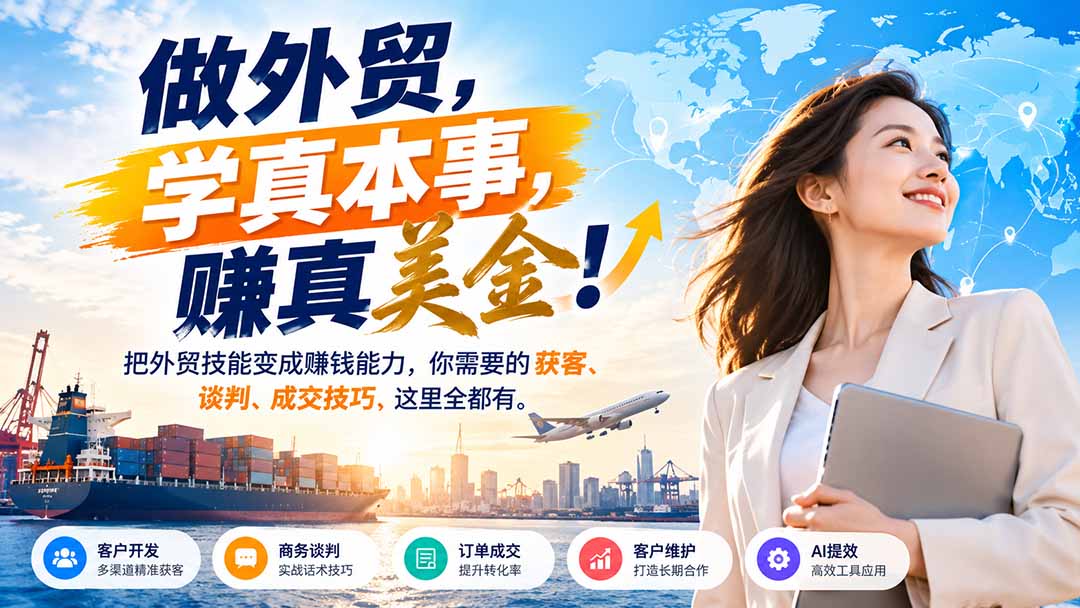 做外贸，学真本事，赚真美金！把外贸技能变成赚钱能力，你需要的获客、谈判、成交技巧，这里全都有-超级会员网