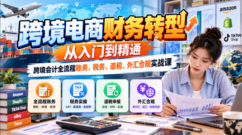 跨境电商财务转型：从入门到精通｜跨境会计全流程账务、税务、退税、外汇合规实战课-超级会员网