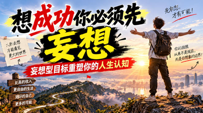 付费文章：想成功你必须先妄想，妄想型目标重塑你的人生认知-超级会员网