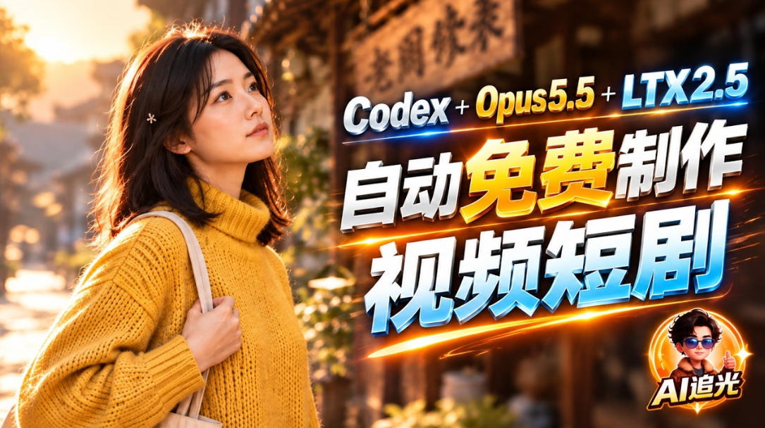 【无水印】Codex出图+免费LTX-2.5生成视频，Claude Opus 5.5全自动剪出1分钟情感短剧《停了的表》-超级会员网