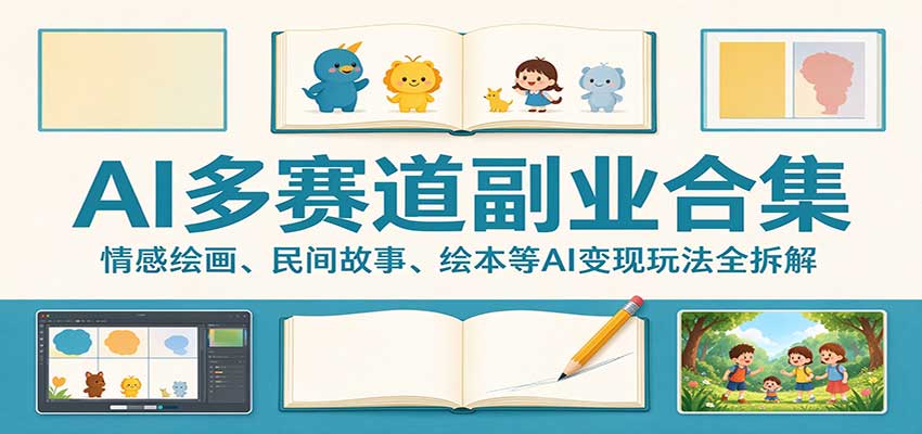 AI多赛道副业合集：情感绘画、民间故事、绘本等AI变现玩法全拆解-超级会员网