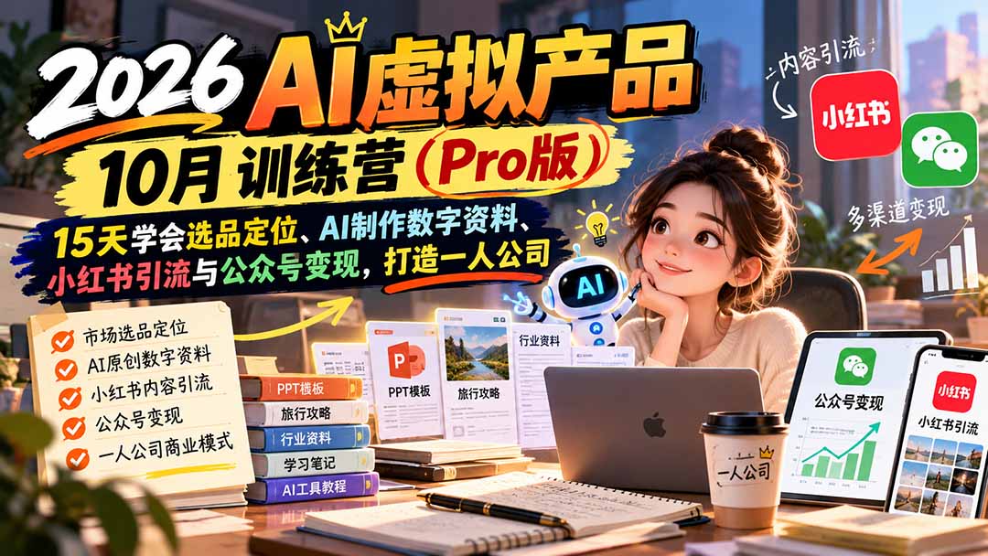 AI虚拟产品10月训练营(Pro版-超级会员网