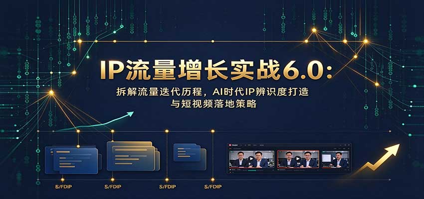 IP流量增长实战6.0：拆解流量迭代历程，AI时代IP辨识度打造与短视频落地策略-超级会员网