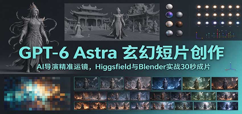 GPT-6 Astra 玄幻短片创作：AI导演精准运镜，Higgsfield与Blender实战30秒成片-超级会员网