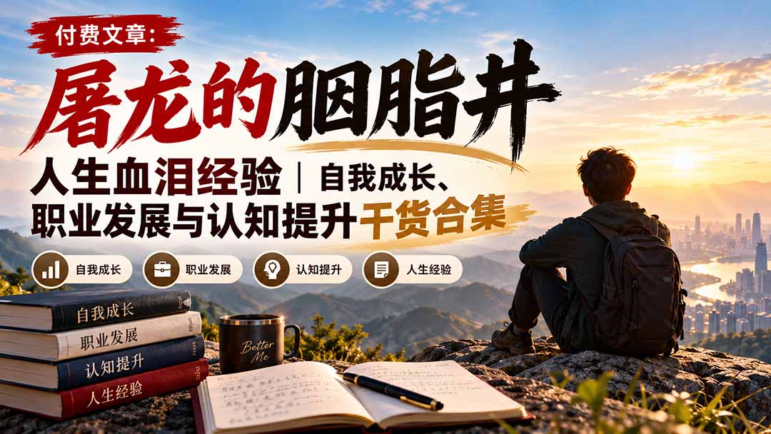 付费文章：屠龙的胭脂井人生血泪经验｜自我成长、职业发展与认知提升干货合集-超级会员网