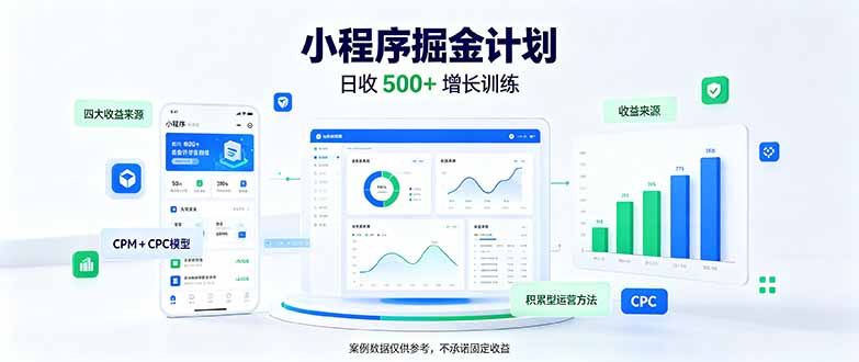 一部手机日入500+，微信小程序掘金计划，四种收入来源，长期稳定可靠-超级会员网