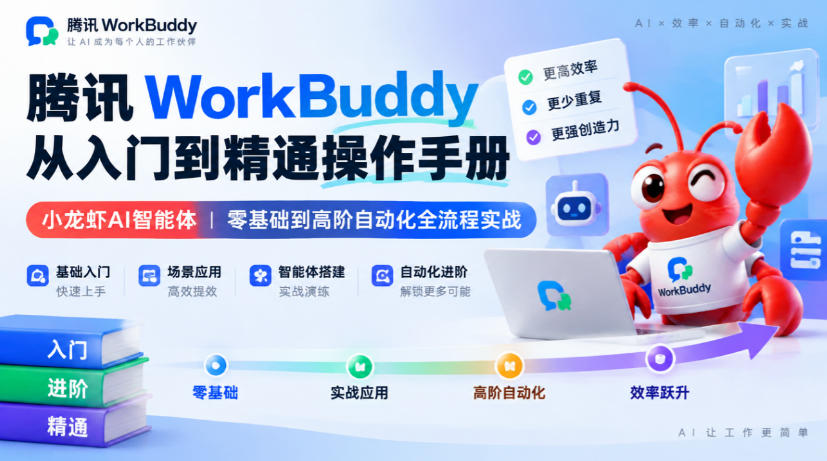 腾讯WorkBuddy从入门到精通操作手册｜小龙虾AI智能体，零基础到高阶自动化全流程实战【文档】-超级会员网