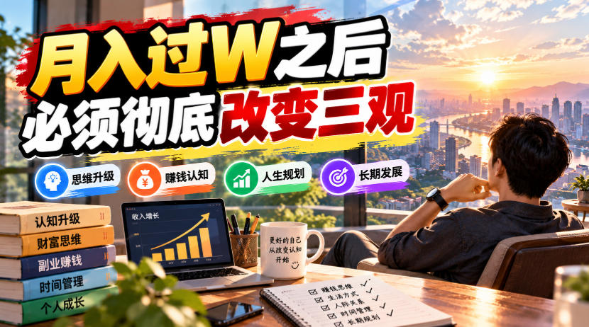 某公众号付费文章：月入过W之后，必须彻底改变三观-超级会员网