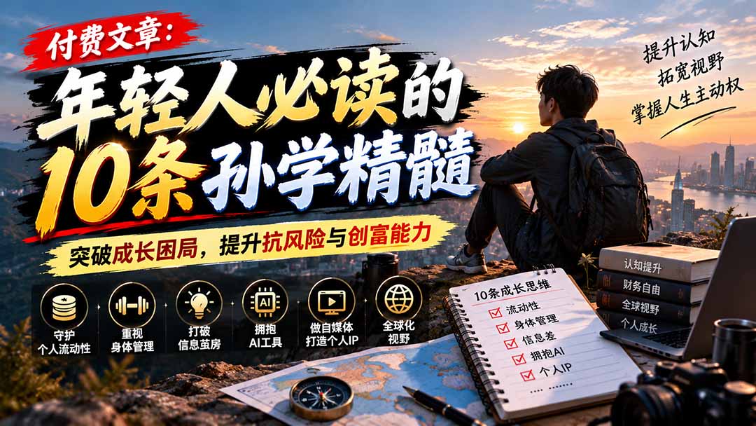 付费文章：年轻人必读的10条孙学精髓，突破成长困局，提升抗风险与创富能力-超级会员网
