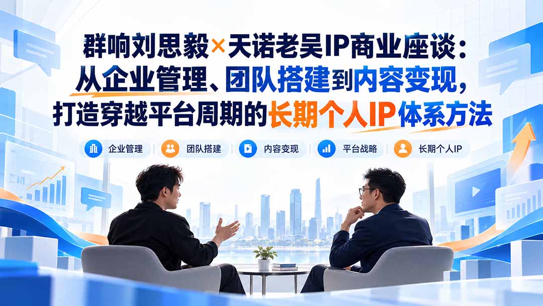 群响刘思毅×天诺老吴IP商业座谈：从企业管理、团队搭建到内容变现，打造穿越平台周期的长期个人IP体系方法-超级会员网