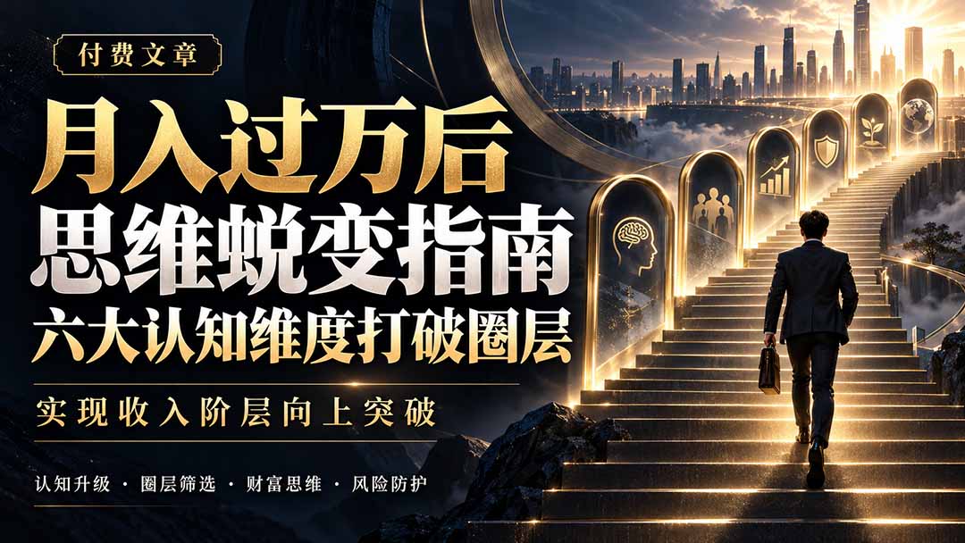 付费文章：月入过万后思维蜕变指南，六大认知维度打破圈层，实现收入阶层向上突破-超级会员网