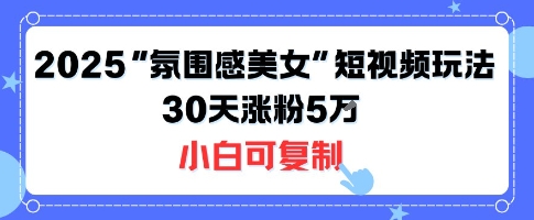 不露脸也能火！2025“氛围感美女”短视频玩法，30天涨粉5W小白可复制-超级会员网
