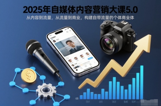2025年自媒体内容营销大课5.0，从内容到流量，从流量到商业，构建自带流量的个体商业体-超级会员网