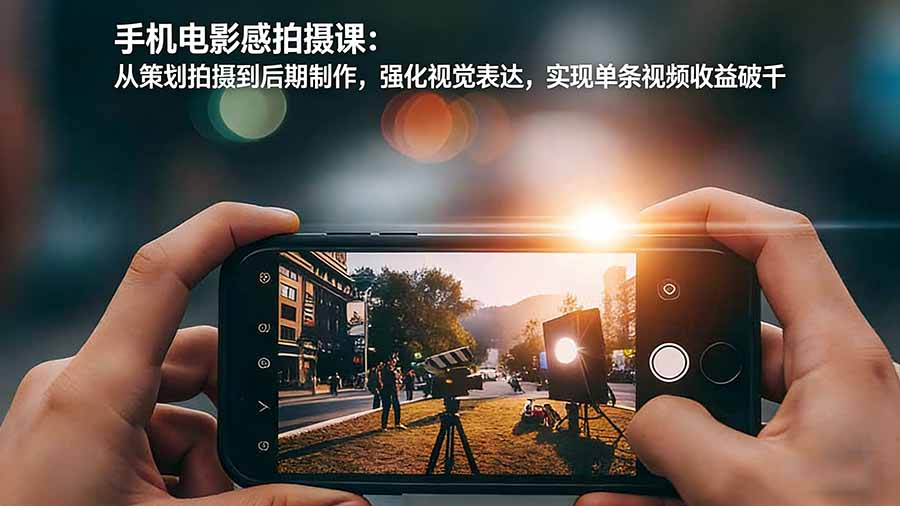 手机电影感拍摄课：从策划拍摄到后期制作，强化视觉表达，实现单条视频收益破千-超级会员网