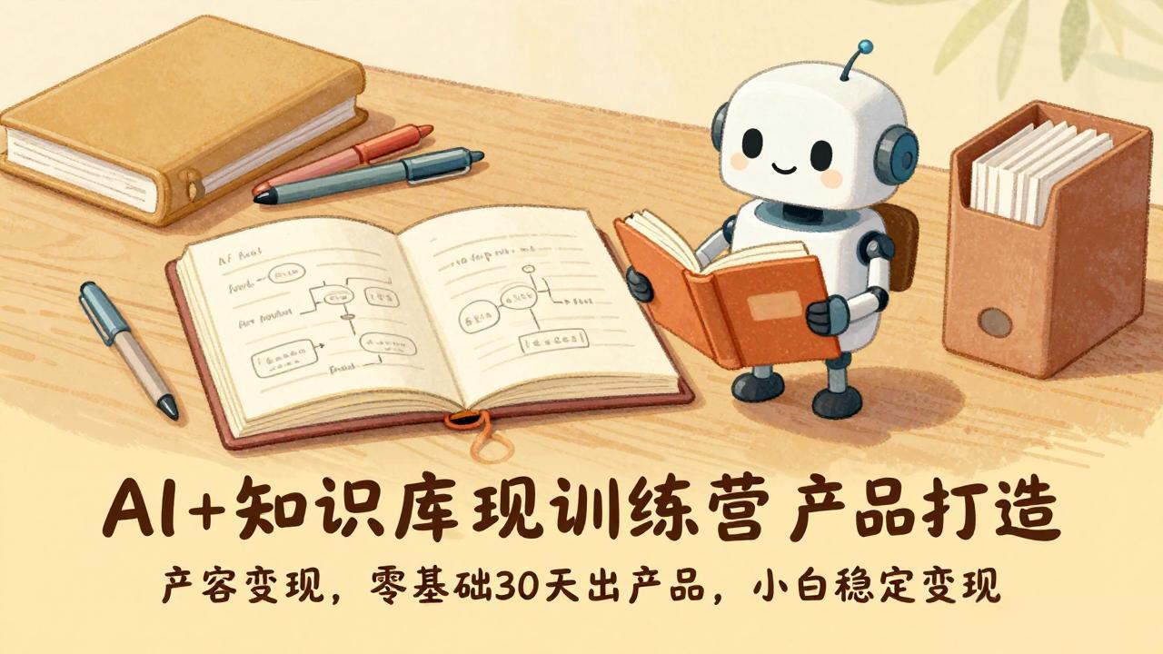 AI+知识库变现训练营，产品打造、内容创作、全平台变现，零基础30天出产品，小白稳定变现-超级会员网