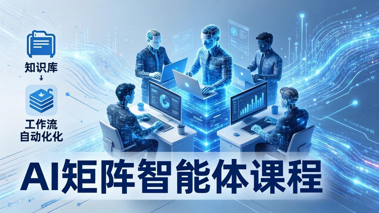 AI矩阵智能体实战：100个数字员工批量生产内容，文本知识库+工作流自动化全搞定-超级会员网