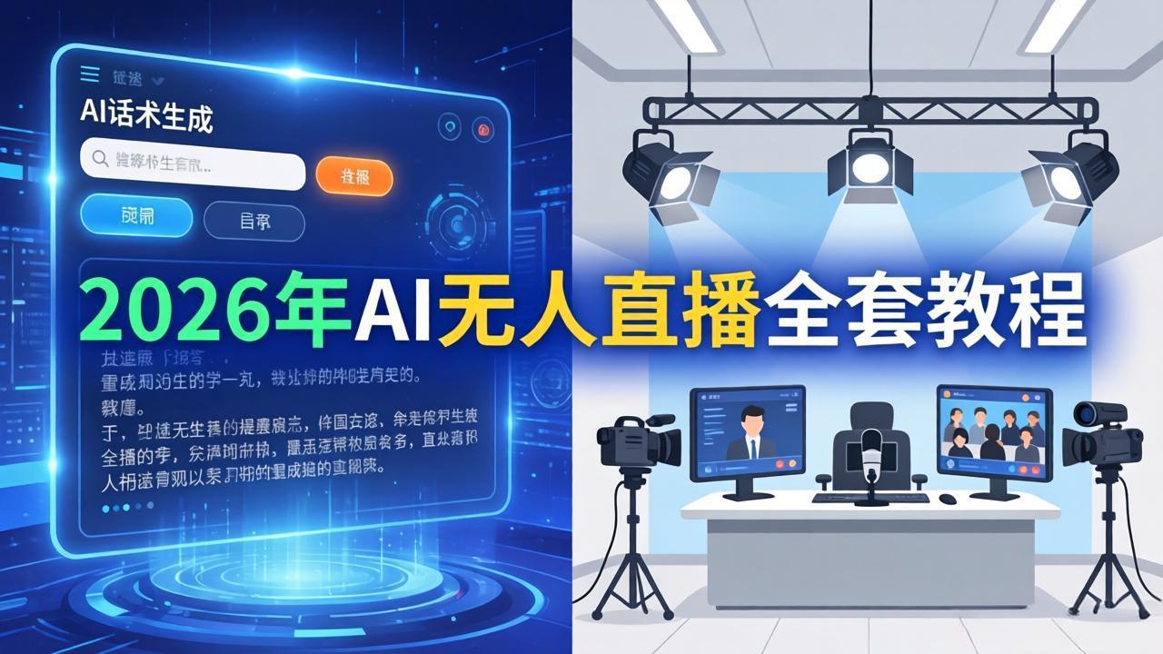 2026年AI无人直播全套教程：OBS安装+软件配置+直播间搭建+话术生成+一键开播实操-超级会员网