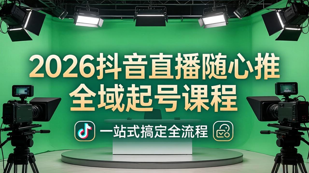 2026抖音直播随心推全域起号课程：一站式搞定直播起号、稳号、放量全流程(更新4月-超级会员网